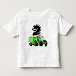 Camiseta De Bebé Boys Personalizado Green Tractor 2º cumpleaños