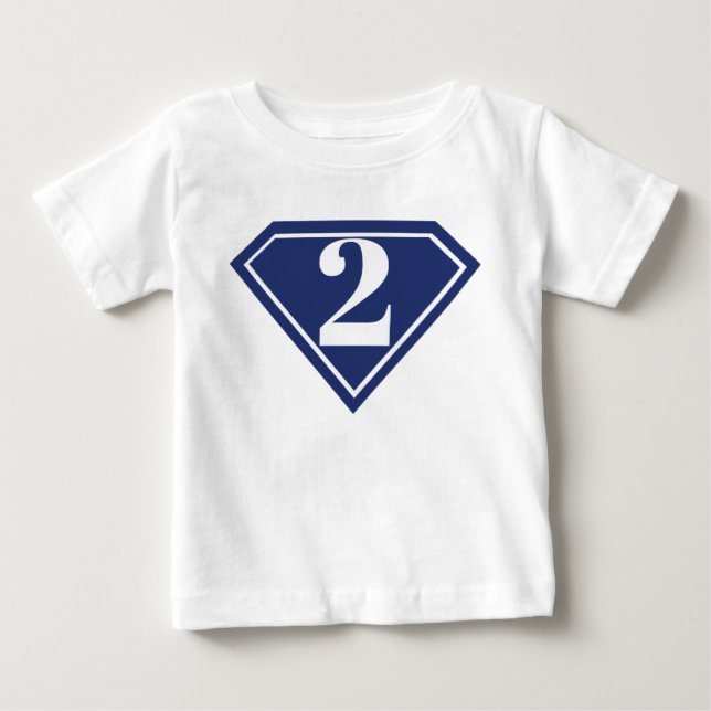 Camiseta De Bebé Boys Superhéroe 2º camisón de cumpleaños (Anverso)