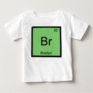 Camiseta De Bebé Bradyn Nombre Elemento Químico Tabla periódica