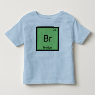 Camiseta De Bebé Bradyn Nombre Elemento Químico Tabla periódica