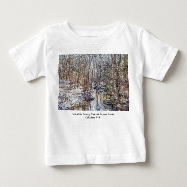 Camiseta De Bebé Branson Fall Creek Winter Snow Painterly Toddler (Anverso)
