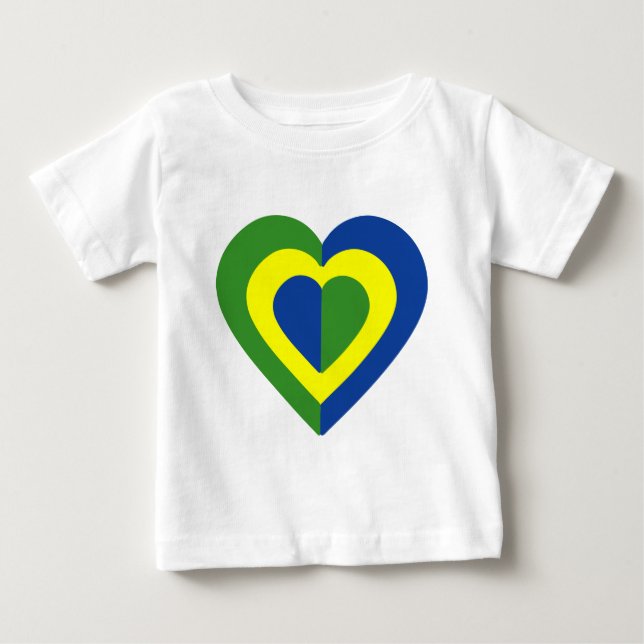 Camiseta De Bebé brasile-heart-2. (Anverso)