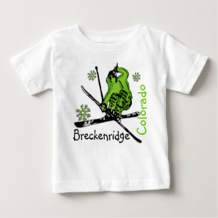 Camiseta De Bebé Breckenridge Colorado green skier tee