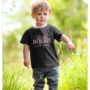 Camiseta De Bebé Bride Squad Modern Bright Pink