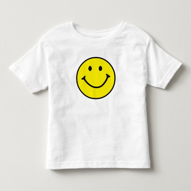 Camiseta De Bebé Brillante Amarillo Feliz Cara Sonriente (Anverso)