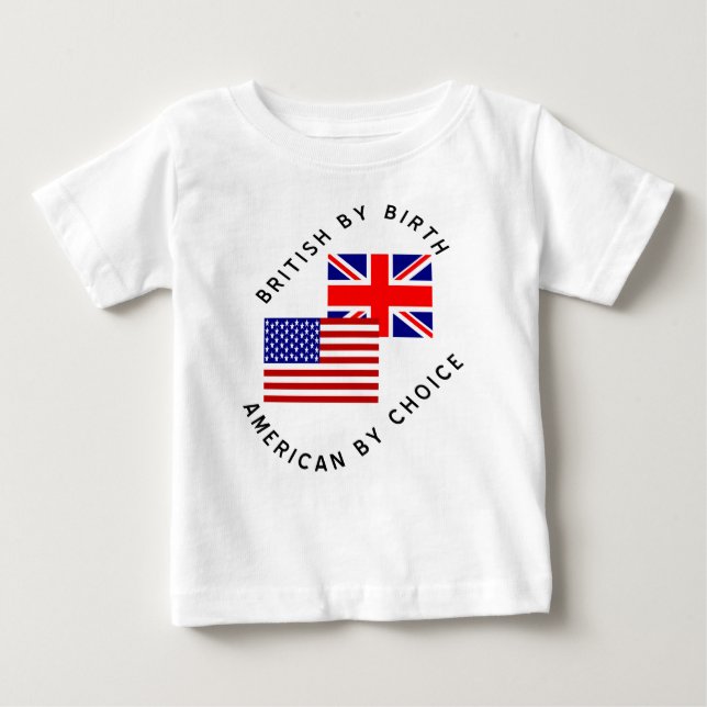 Camiseta De Bebé Británico Por Nacimiento Estadounidense Por Elecci (Anverso)