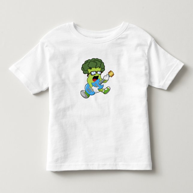 Camiseta De Bebé Broccoli como músico con guitarra (Anverso)