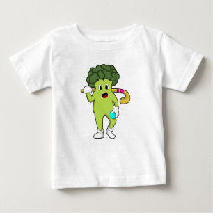Camiseta De Bebé Broccoli en hockey con bate de hockey