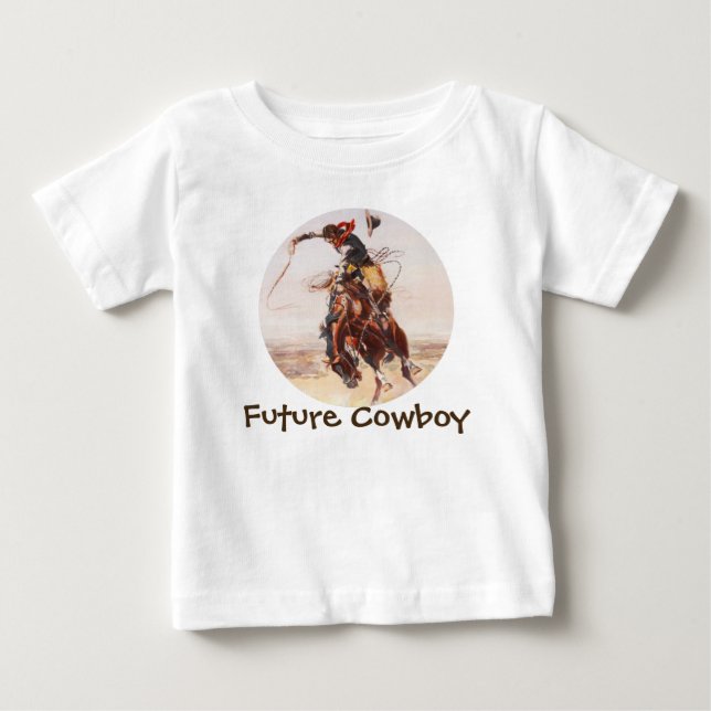 Camiseta De Bebé Bronc Rider "Future Cowboy" (Anverso)