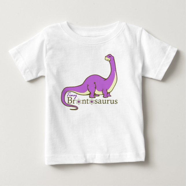 Camiseta De Bebé Brontosaurus minúsculo, púrpura (Anverso)