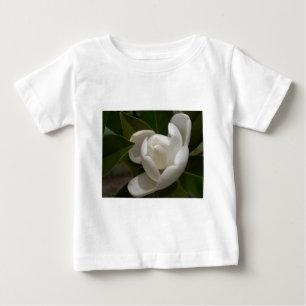 Camiseta De Bebé brote de flor de magnolia del sur blanco