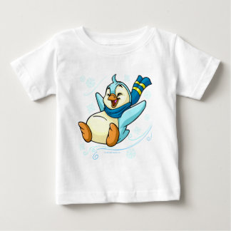 Camiseta De Bebé Bruce azul que resbala a través del hielo