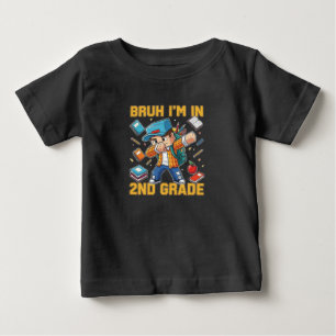 Camiseta De Bebé Bruh estoy en 2do grado Gamer Dabbing Niños