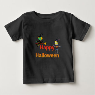 Camiseta De Bebé Bruja adorable y esqueleto diversión de Halloween