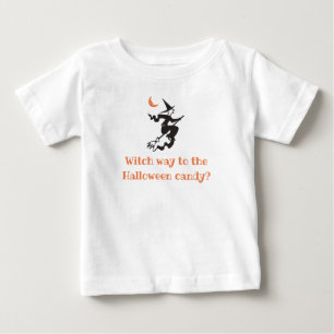 Camiseta De Bebé Bruja Camino Al Dulce Halloween Lindo