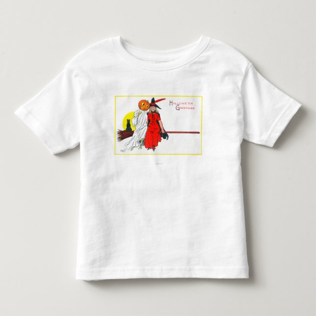 Camiseta De Bebé Bruja de los saludos de Halloween (Anverso)