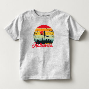 Camiseta De Bebé Bruja Espeluznante Escoba Voladora Feliz Halloween