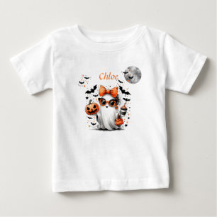 Camiseta De Bebé Bruja Fantasma Caprichosa Montando Bicicleta 