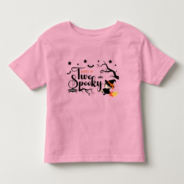 Camiseta De Bebé Bruja linda dos fantasmagóricas halloween rosa (Anverso)