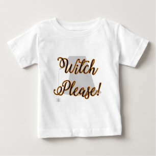 Camiseta De Bebé bruja por favor divertido halloween con sombrero