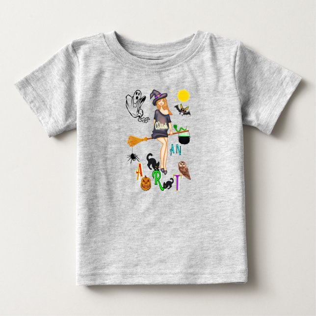Camiseta De Bebé Bruja Un Arte (Anverso)