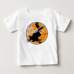 Camiseta De Bebé Bruja Voladora Feliz Halloween
