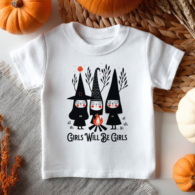 Camiseta De Bebé Brujas De Dibujos Animados Lindas Las Niñas Serán  (Subido por el creador)