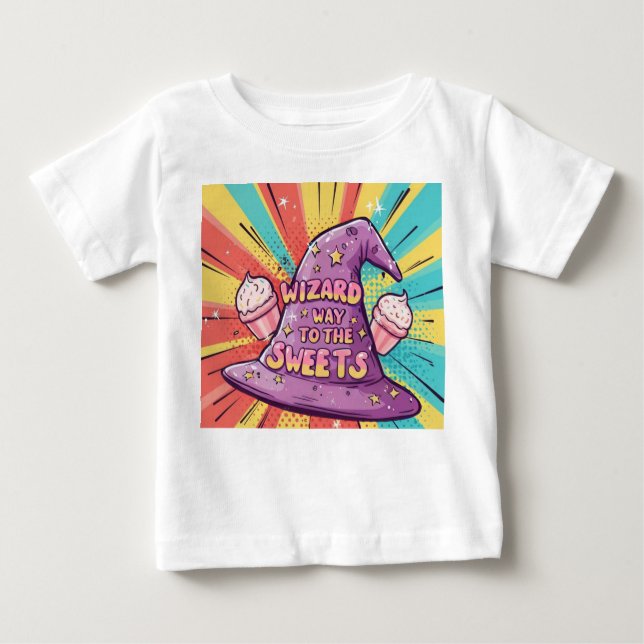 Camiseta De Bebé Brujo de Haloween Camino a los Dulces (Anverso)