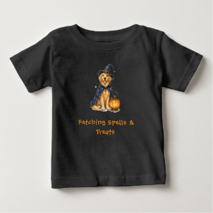 Camiseta De Bebé Brujo de hechizos adorables de Halloween Retriever