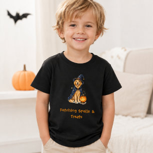 Camiseta De Bebé Brujo de hechizos adorables de Halloween Retriever