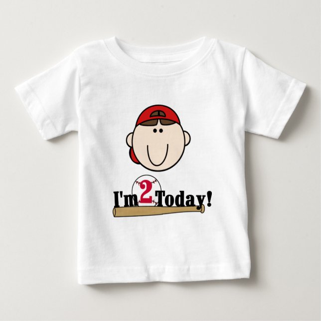 Camiseta De Bebé Brunette Boy Béisbol Segundo cumpleaños (Anverso)