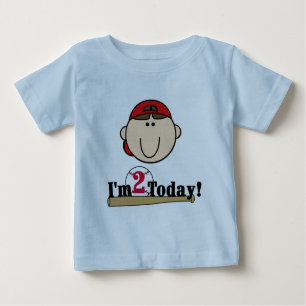 Camiseta De Bebé Brunette Boy Béisbol Segundo cumpleaños