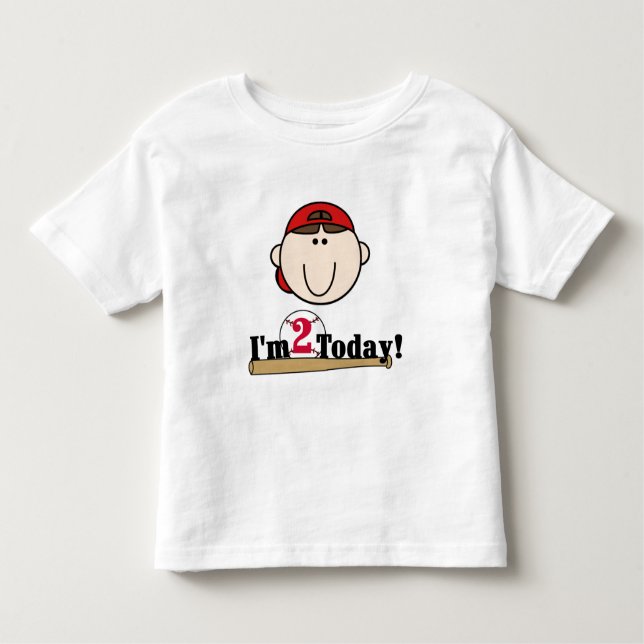 Camiseta De Bebé Brunette Boy Béisbol Segundo cumpleaños (Anverso)