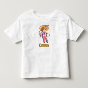 Camiseta De Bebé Brunette Cowgirl Shirt con nombre