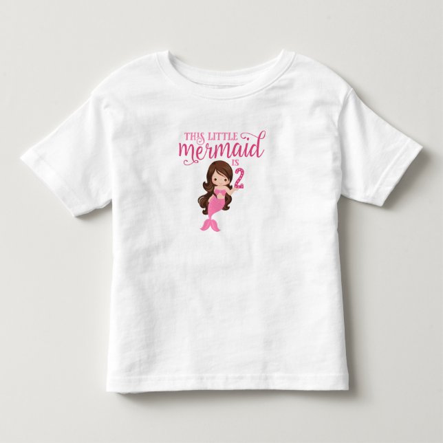 Camiseta De Bebé Brunette Mermaid 2º cumpleaños (Anverso)