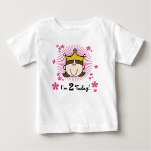 Camiseta De Bebé Brunette Princess 2º cumpleaños