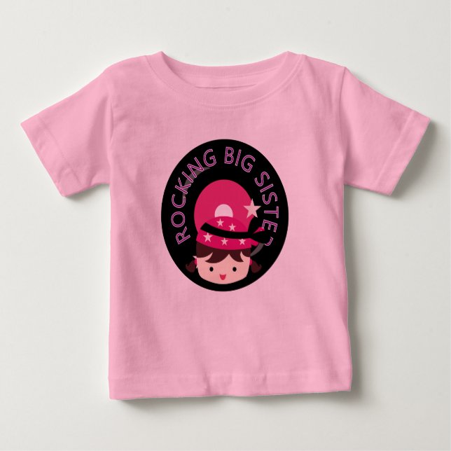 Camiseta De Bebé Brunette Rocking Big Sister (Anverso)