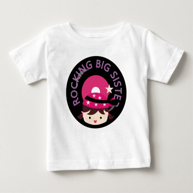 Camiseta De Bebé Brunette Rocking Big Sister (Anverso)