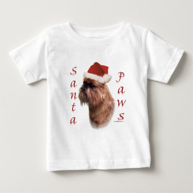 Camiseta De Bebé Brussels Griffon Santa Paws (Anverso)