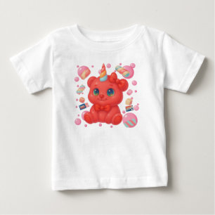 Camiseta De Bebé Bubblegum Unicorn Bear