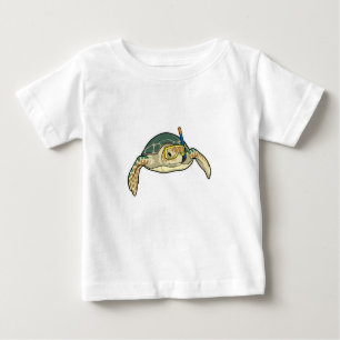Camiseta De Bebé Buceador de tortuga Snorkel
