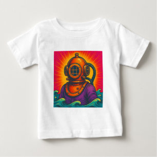 Camiseta De Bebé Buceo Vintage en aguas profundas