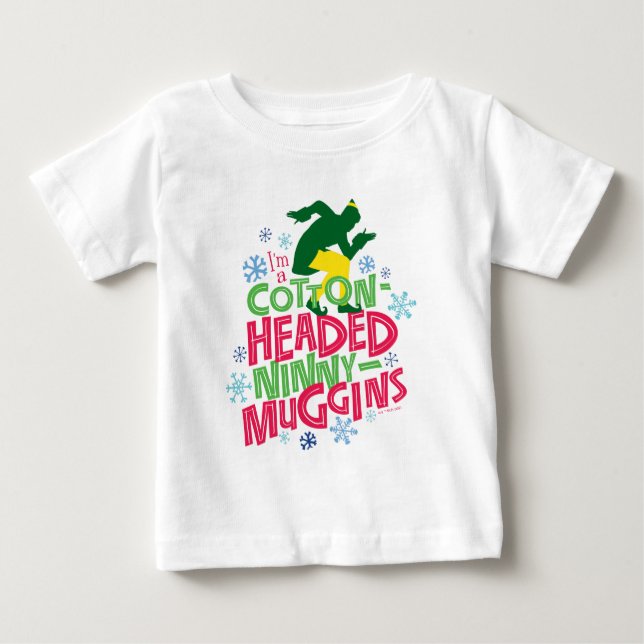 Camiseta De Bebé Buddy the Elf | Cabecera de algodón Ninny-Muggins (Anverso)