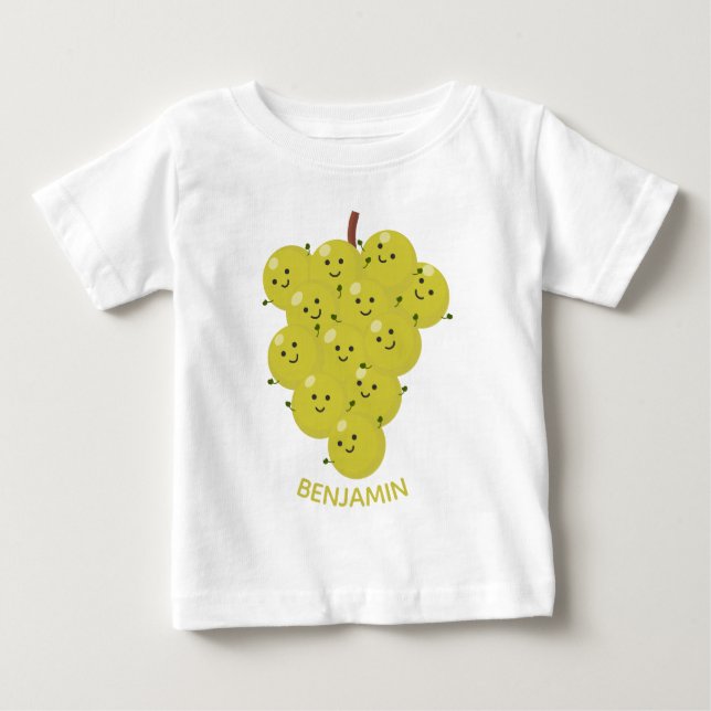 Camiseta De Bebé Buen ilustracion de uvas personalizados (Anverso)