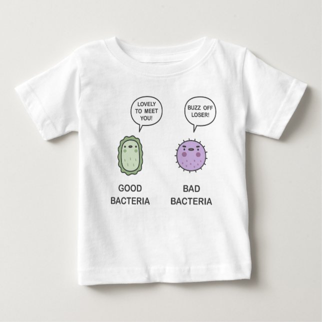 Camiseta De Bebé Buenas bacterias, malas bacterias (Anverso)