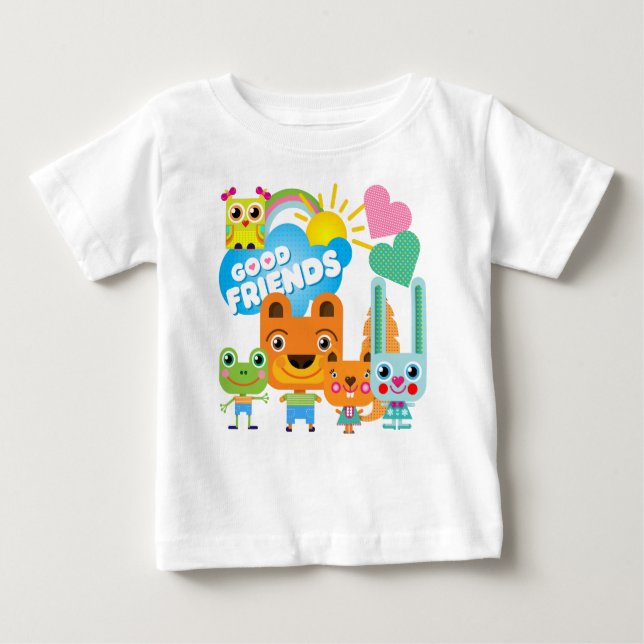 Camiseta De Bebé Buenos amigos de los animales (Anverso)