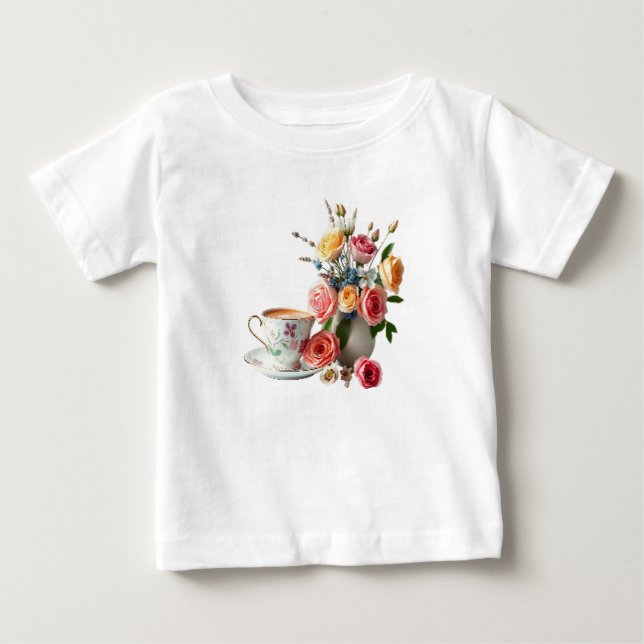 Camiseta De Bebé Buenos días té (Anverso)