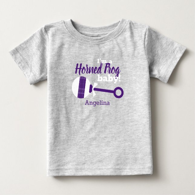 Camiseta De Bebé Buey morado Horn Frog Baby T-Shirt (Anverso)