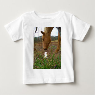 Camiseta De Bebé Buey y flor de primavera Bunny