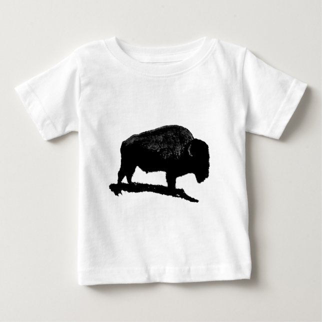 Camiseta De Bebé Búfalo blanco y negro (Anverso)